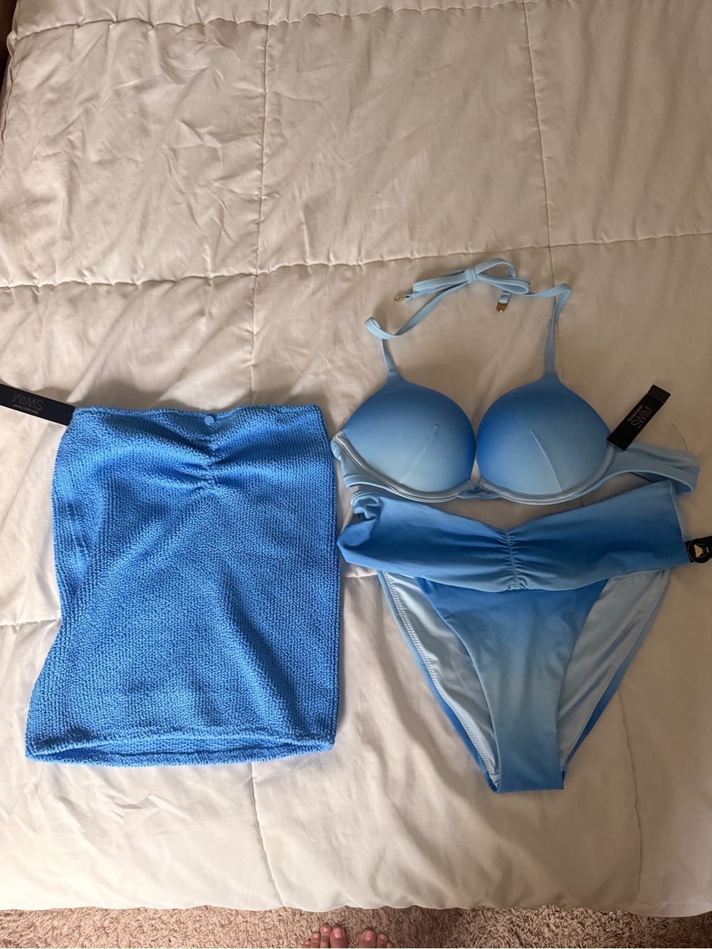Victoria's Secret Light Blue Bikini Set with coverup top